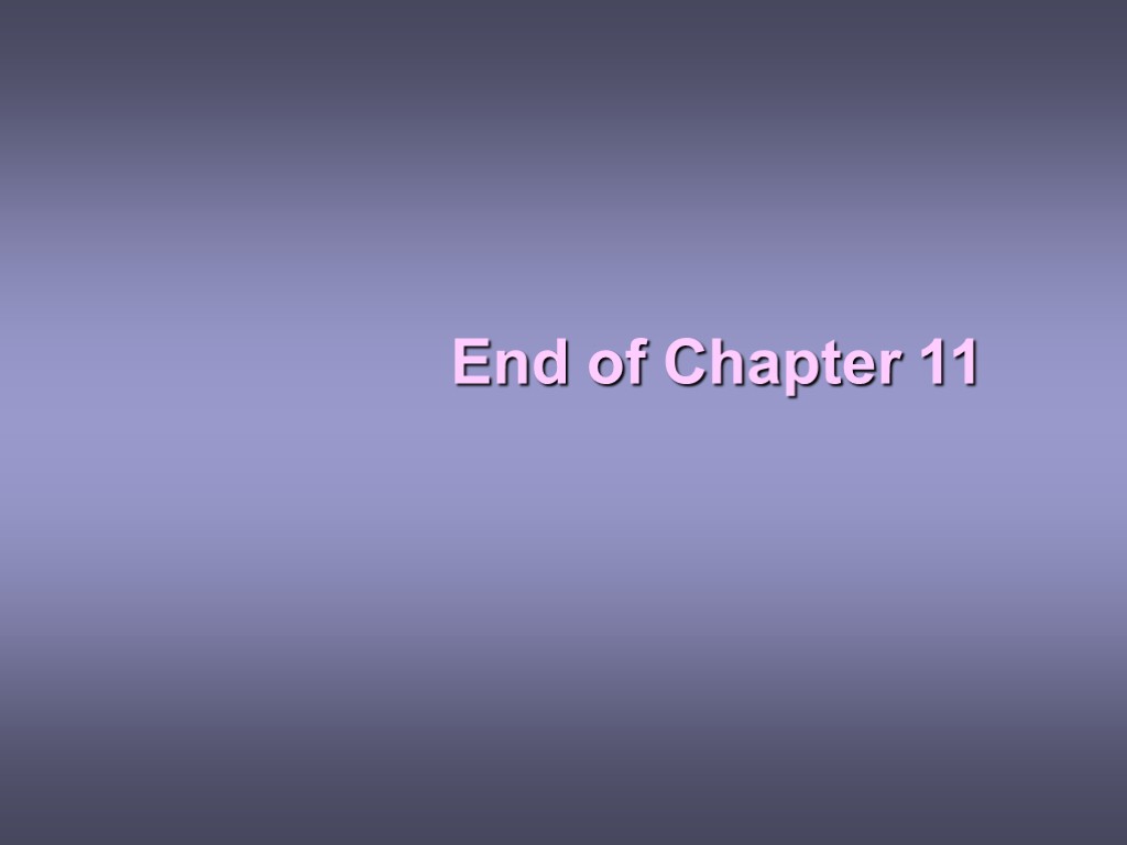 End of Chapter 11